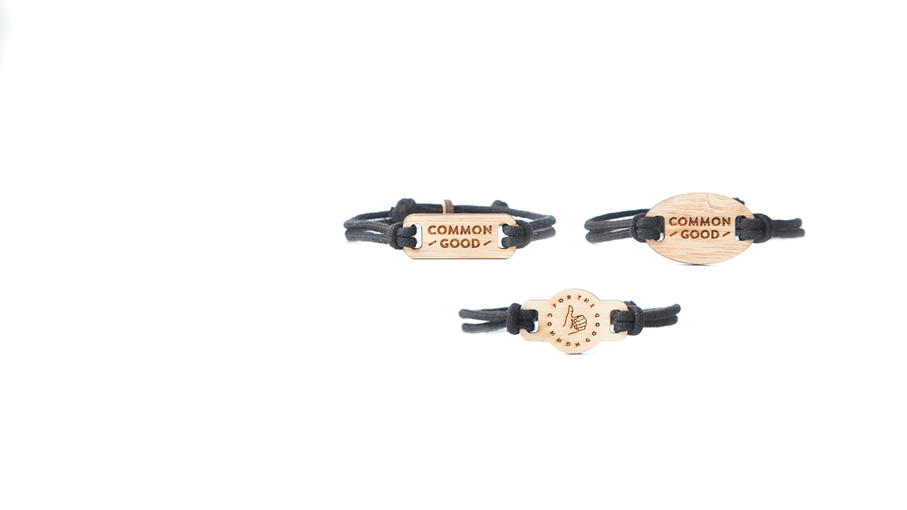 Bamboo wristbands with organic cotton black cord
