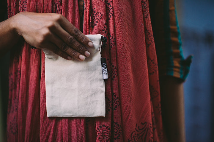 Joyya Drawstring Pouch Fair Trade Organic Cotton Canvas