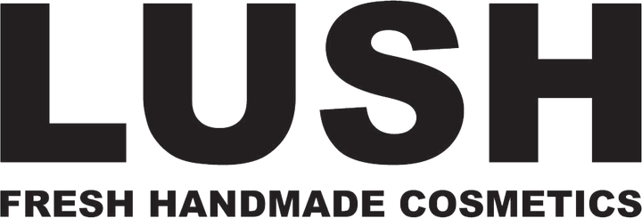 The logo for Lush Cosmetics with text in black on a white background.