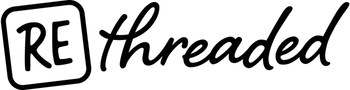 The logo for Rethreaded with text in black on a white background.