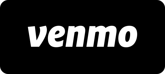 The logo for Venmo with text in white on a black background. 