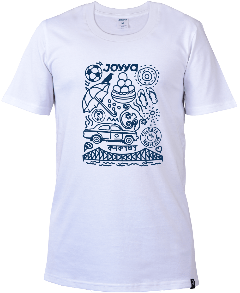 Joyya - Kolkata Doodle T-shirt | Unisex Short Sleeve - T-Shirt - Front - JOYYA COLLECTION -