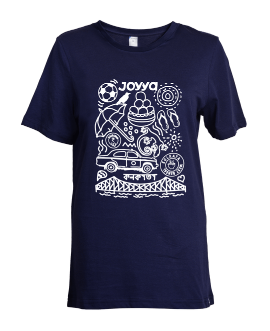 Joyya - Kolkata Doodle T-shirt | Women Short Sleeve - T-Shirt - Front - JOYYA COLLECTION -