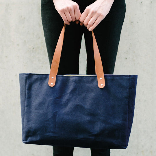 Joyya - Landscape Tote – Sathi Collection - Bags - Navy - JOYYA OVERSTOCK -