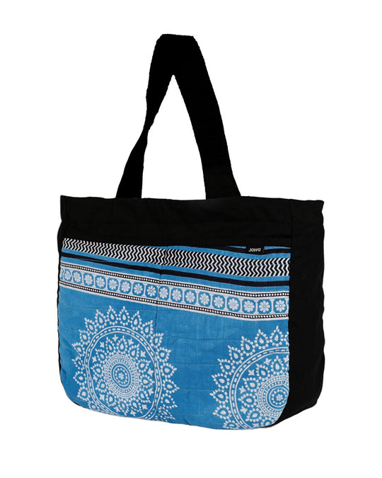 Joyya - Sari Tote with Zip Top - Bags - Blue - JOYYA COLLECTION - PBGFOR-NA-BLUE