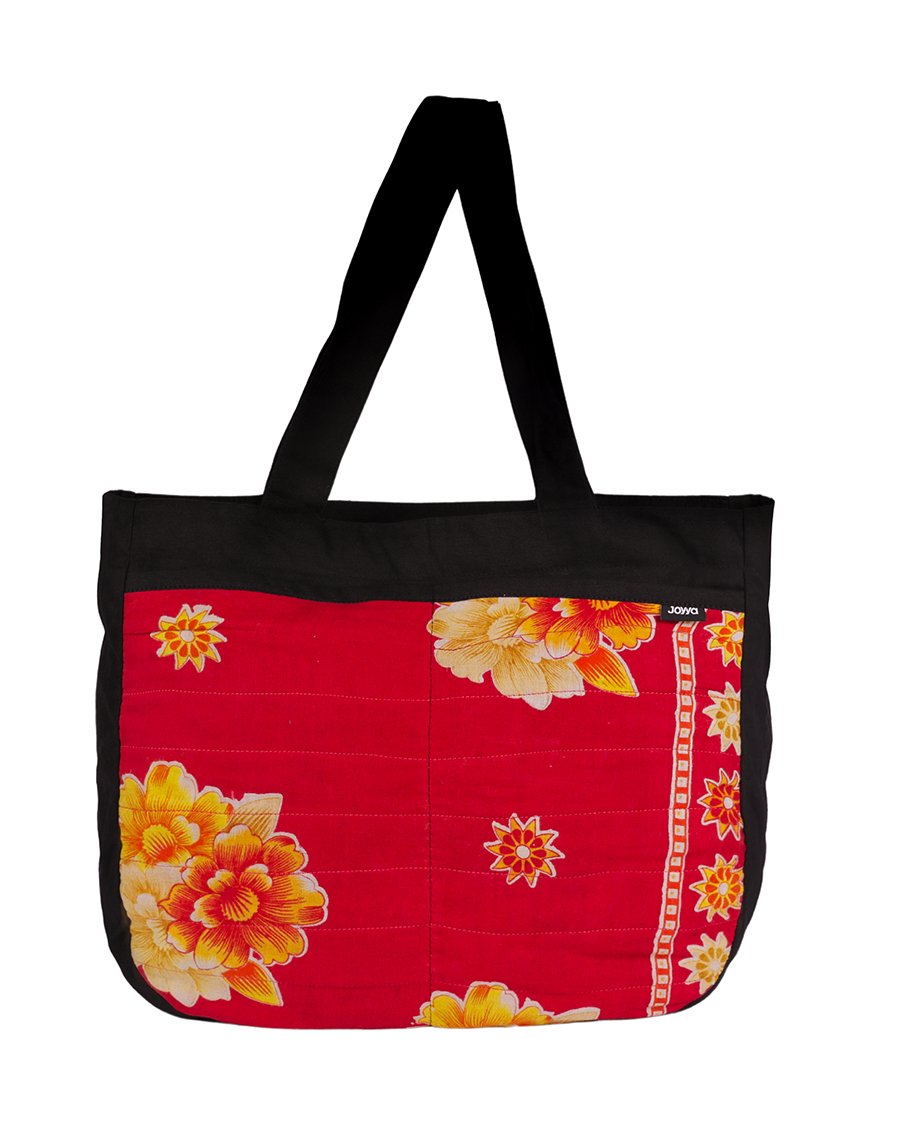 Joyya - Sari Tote with Zip Top - Bags - Red - JOYYA COLLECTION - PBGFOR-NA-RED