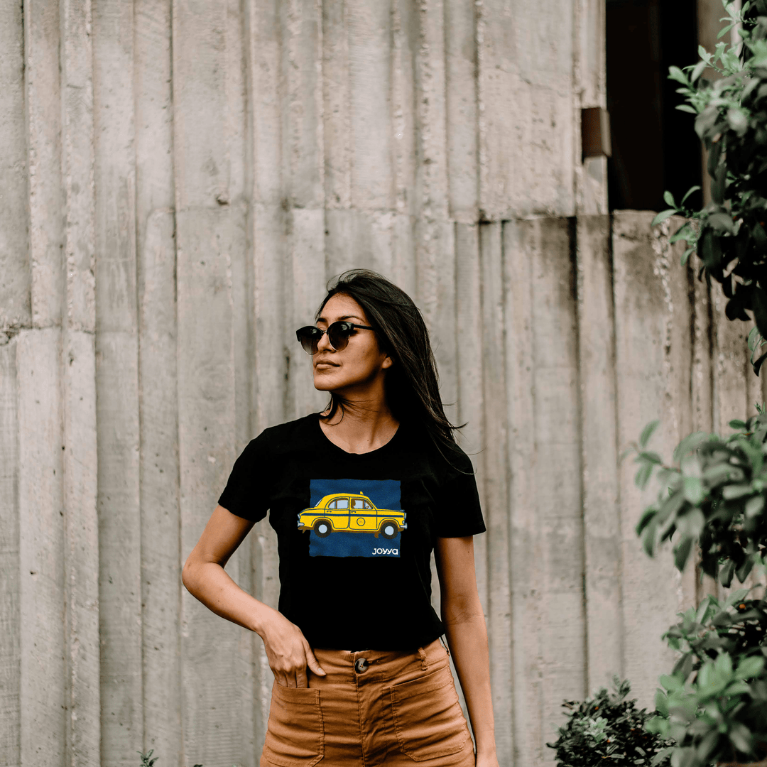 Joyya - Yellow Taxi T-shirt | Women Short Sleeve - T-Shirt - Front - JOYYA COLLECTION -