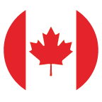 A round Icon of the Canadian Flag