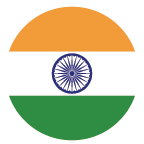 A round icon of the Indian Flag