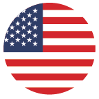 Round icon of the American flag