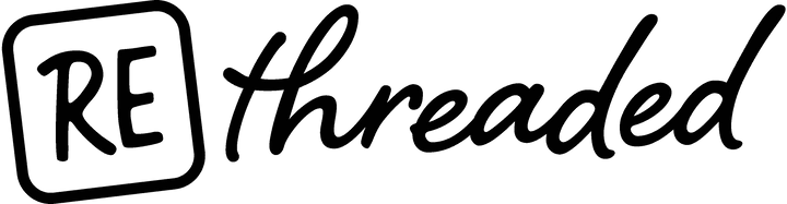 The logo for Rethreaded with text in black on a white background. 