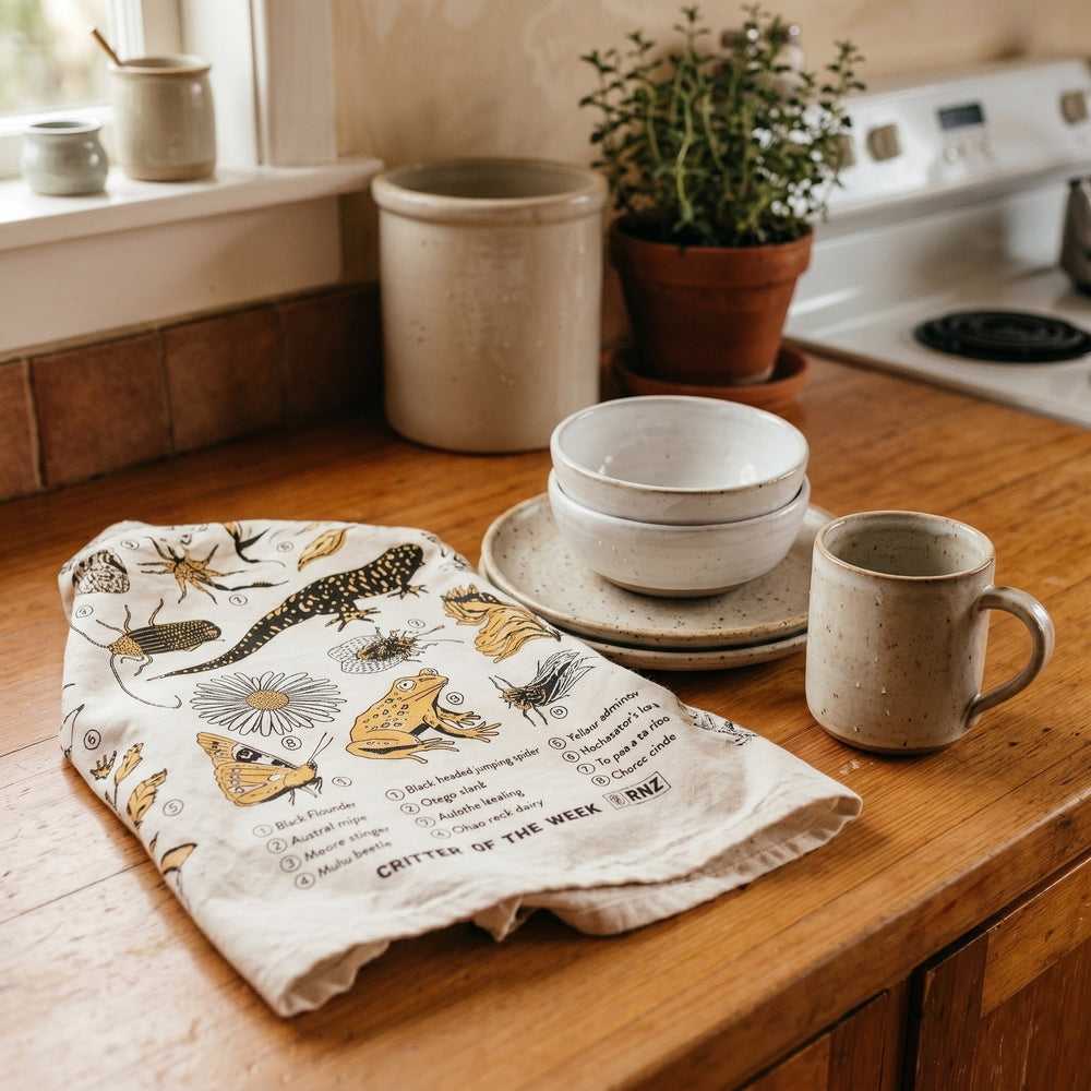 Joyya - 2026 Critter of the Week Tea Towel - Accessories - White - Critter Of The Week - COTW26-TT-NT