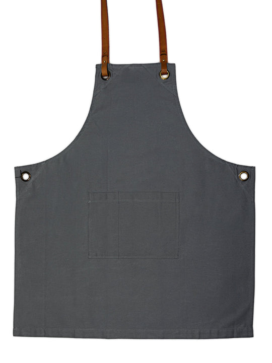 Joyya - Custom Apron | Leather Straps - Clothing - Grey - MADE TO ORDER - G - ALT2 - GR - NSO