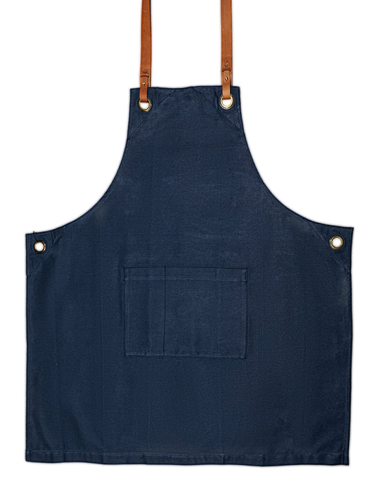 Joyya - Custom Apron | Leather Straps - Clothing - Navy - MADE TO ORDER - G - ALT2 - NY - NSO