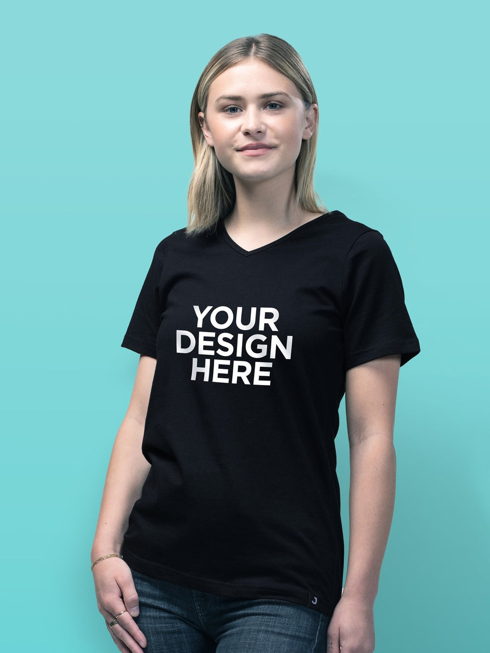 Joyya - Custom T-shirt | Women V Neck - T-Shirt - Black - MADE TO ORDER - T - WVC6 - BK - NSO