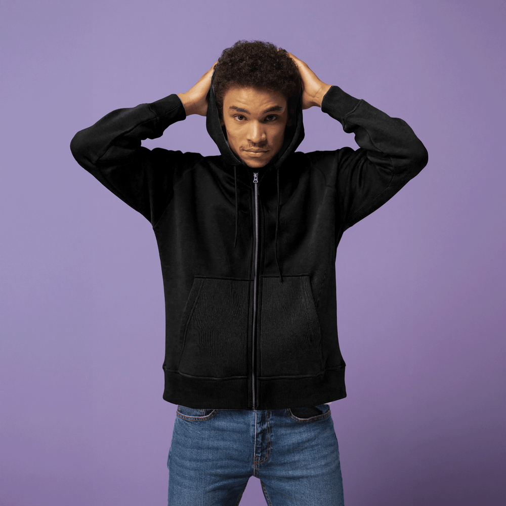 Joyya - Custom Unisex Zipped Hoodie - Clothing - MADE TO ORDER - G - UZC7 - BK - NSO
