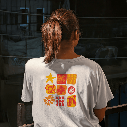Joyya - Joyya Grid T-shirt | Women Short Sleeve - T-Shirt - Back - JOYYA COLLECTION - 