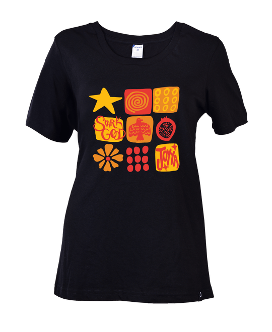 Joyya - Joyya Grid T-shirt | Women Short Sleeve - T-Shirt - Front - JOYYA COLLECTION - 