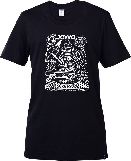 Joyya - Kolkata Doodle T-shirt | Unisex Short Sleeve - T-Shirt - Front - JOYYA COLLECTION - 
