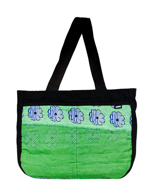 Joyya - Sari Tote with Zip Top - Bags - Green - JOYYA COLLECTION - PBGFOR-NA-GREEN
