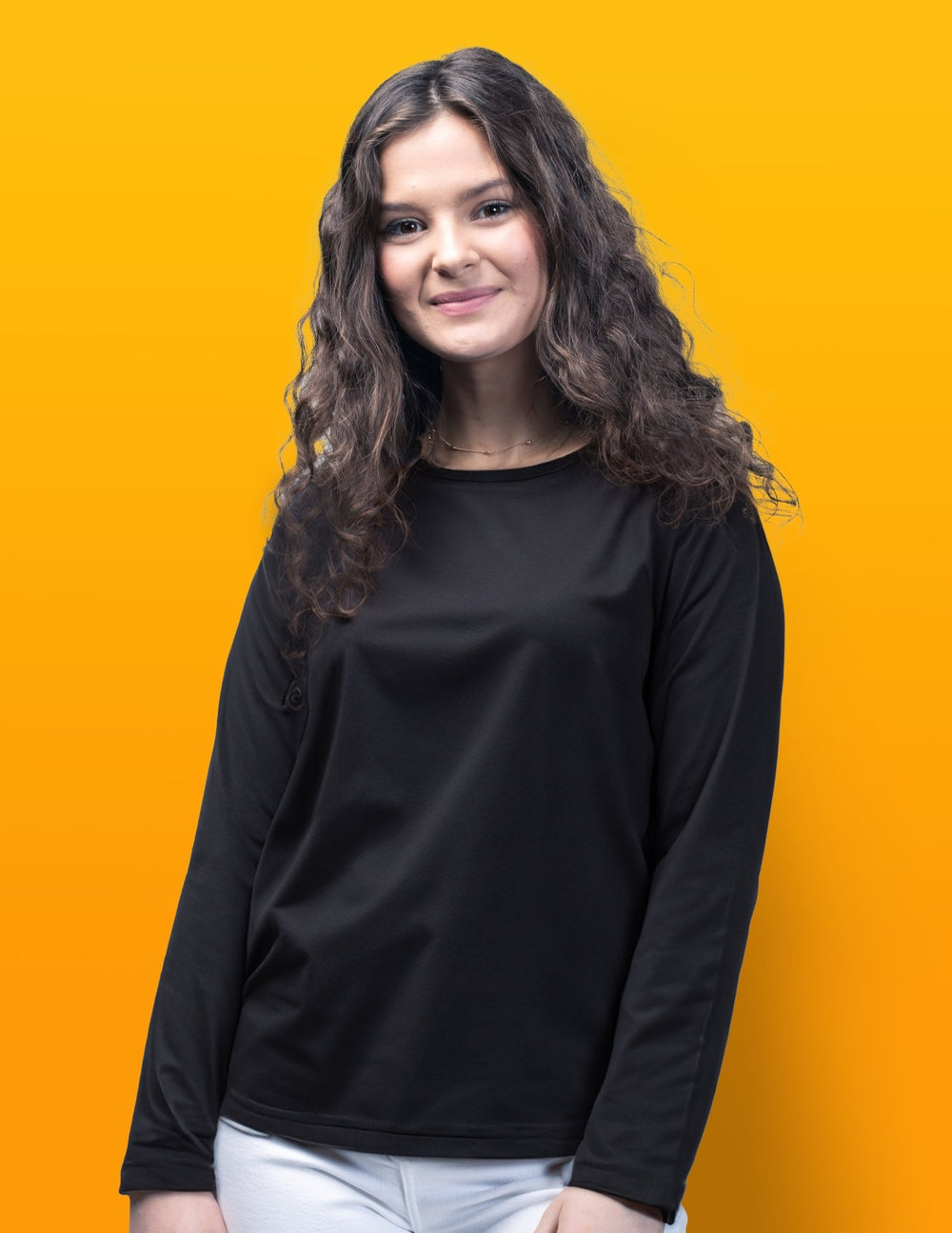 Joyya - T-shirt | Women Long Sleeve - T-Shirt - Black - JOYYA BLANK - T - WLC6 - BK - AXS