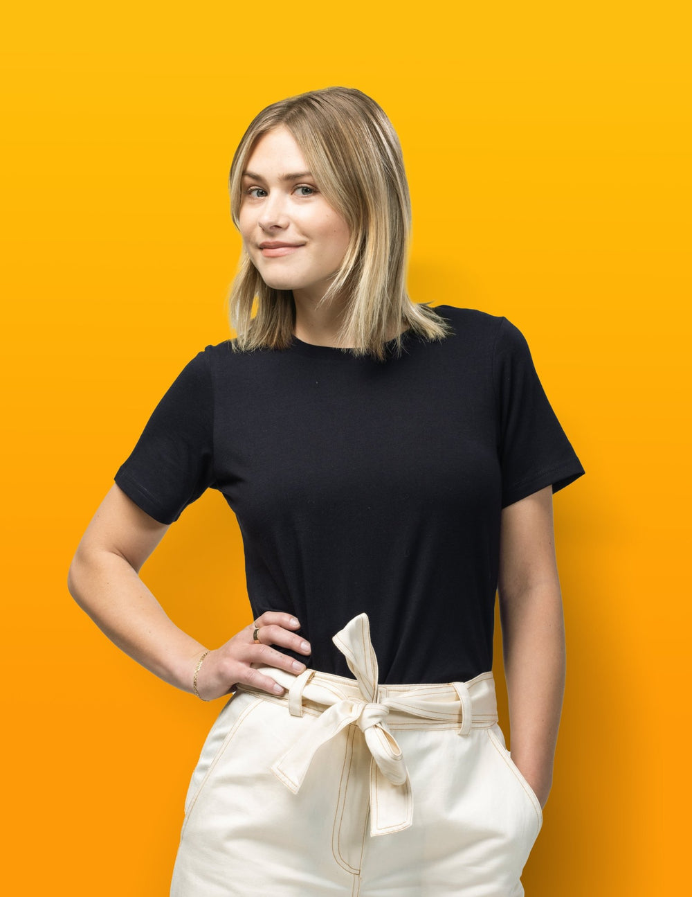 Joyya - T-shirt | Women Short Sleeve - T-Shirt - Black - JOYYA BLANK - T - WSC6 - BK - AXS