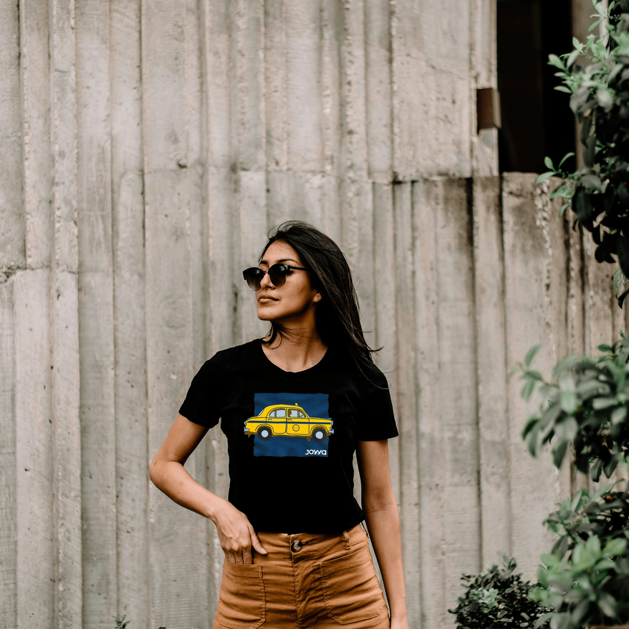 Joyya - Yellow Taxi T-shirt | Women Short Sleeve - T-Shirt - Front - JOYYA COLLECTION - 
